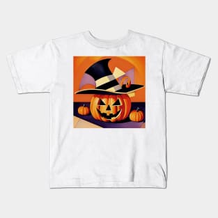 Halloween Pumpkin with Hat Kids T-Shirt